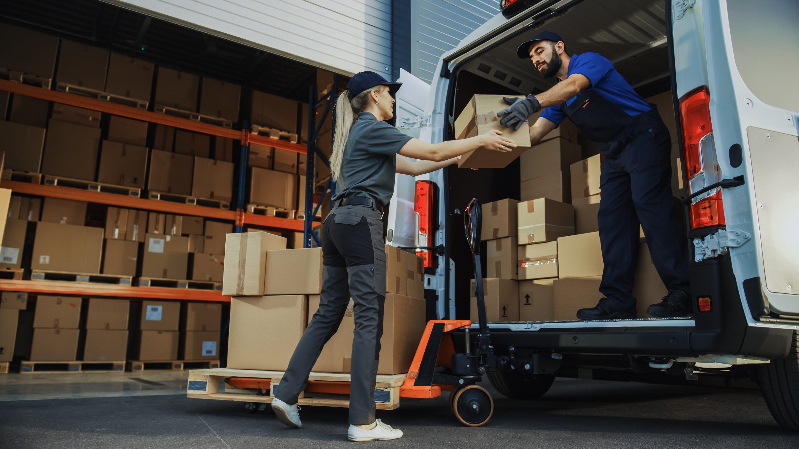 Outside,Of,Logistics,Distributions,Warehouse:,Diverse,Team,Of,Workers,Use